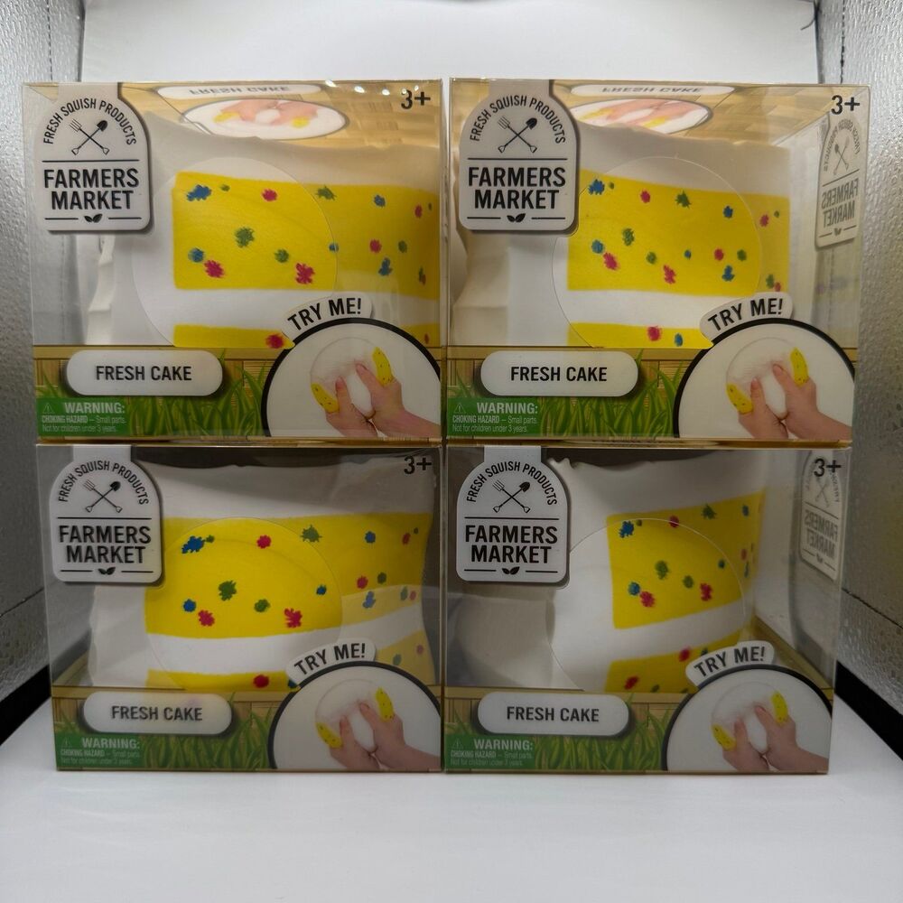 [4 PC] Sunny Days - Farmers Market *NEW* Fresh Cake: Sensory, Fidget Squishy Toy